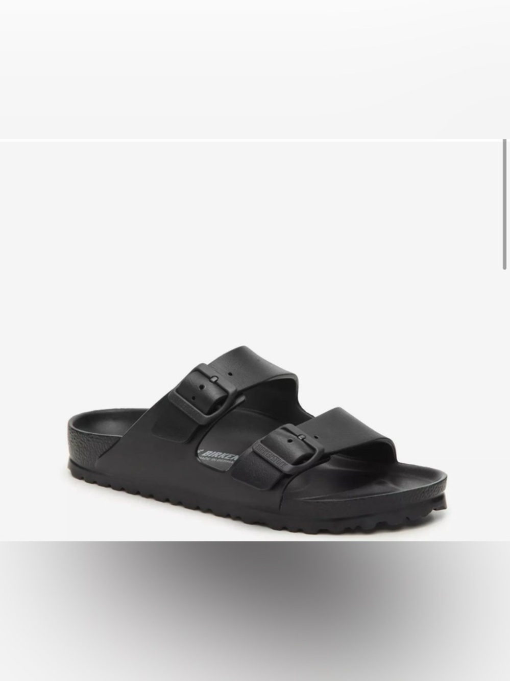 Black Birkenstock Double-Buckle Slide Sandals